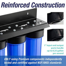Load image into Gallery viewer, iSpring WGB32BM 3-Stage Whole House Water Filtration System w/ 20-Inch Sediment, Carbon Block, and Iron &amp; Manganese Reducing Filter
