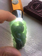Load image into Gallery viewer, Natural Hand Carving Emerald handmade Men Women Green jade Pendant Necklace jade gift Jadite
