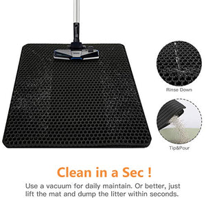 Polarduck Cat Litter Mat, 20" X 16", Cat Litter Trapping Mat, Honeycomb Double Layer Design, Urine and Water Proof Material, Scatter Control, Special Side Handles Design Easier to Clean,Washable