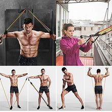 Load image into Gallery viewer, Resistance Bands Set, Exercise Bands with Handles Attached 5 Resistance Bands, Handles, Legs Ankle Straps &amp; Door Anchor, Carry Bag, Fitness Bands for Men Women Resistance Training, Physical Therapy
