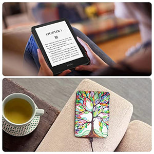 Fintie Slimshell Case for 6.8" Kindle Paperwhite (11th Generation-2021) and Kindle Paperwhite Signature Edition - Premium Lightweight PU Leather Cover with Auto Sleep/Wake, Love Tree
