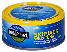 Load image into Gallery viewer, Wild Planet Skipjack Wild Tuna, Sea Salt, Keto and Paleo, 3rd Party Mercury Tested, 5 Ounce (Pack of 12)
