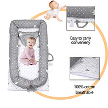 Load image into Gallery viewer, Mooedcoe Baby Nest,Baby Lounger Newborn Baby Cribs Bassinet Co Sleep Breathable &amp; Hypoallergenic Portable Bed 100% Cotton Soft Mattress Bonus with Head Pillow (for 0-28months)
