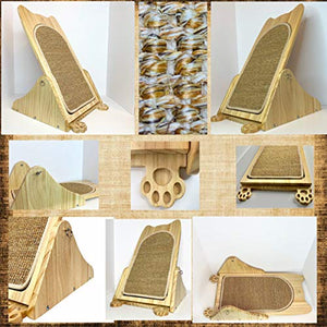 Cat- Like Scratching Board, Scratcher Resting Lounge & Scratch Pad with a Free Superior Refill Natural Sisal Mat for Large Adult Indoor House Cats & Little Kittens; Horizontal & Incline Vertical Moods
