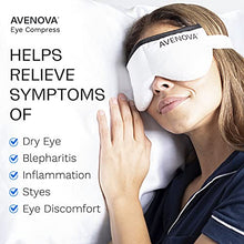 Load image into Gallery viewer, Avenova Moist Heating Eye Compress Mask – Reusable &amp; Microwavable Eye Mask Provides Relief from Allergies, Sinuses, Headaches, Puffy and Irritated Eyes, Dry Eyes, Blepharitis, and Styes
