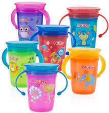 Load image into Gallery viewer, Nuby 1pk No Spill 2-Handle 360 Degree Printed Wonder Cup - Colors May Vary
