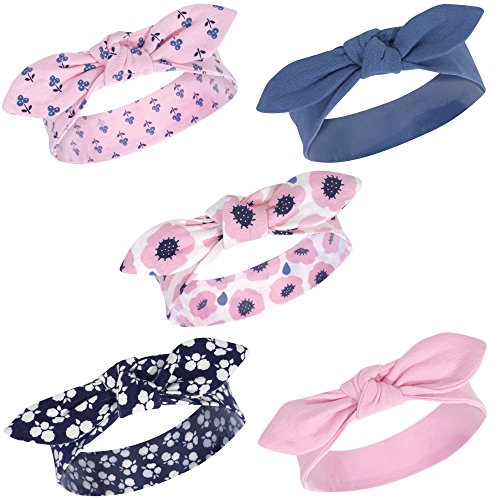 Touched by Nature Baby Girls' Organic Cotton Headbands, Blossoms, 0-24 Months