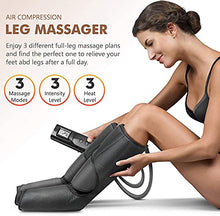 Load image into Gallery viewer, Cunmiso Life Leg Air Compression Massager for Circulation and Relaxation, Foot and Calf Massage Machine with 3 Heat Modes 3 Intensities, 2 Extensions Wraps &amp; LCD Handheld Controller for Men and Women
