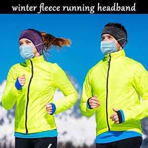 8 Pieces Ear Warmer Headbands with Buttons Winter Fleece Running Headband Fleece Earmuffs Sport Headband Winter Ear Covers for Men Women (Lined Style)