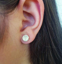 Load image into Gallery viewer, Rainbow Moonstone Stud Earrings 925 Sterling Silver Post studs Small 6mm Natural For Women Jewelry
