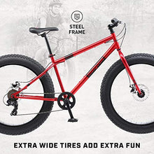 Load image into Gallery viewer, Mongoose Dolomite Fat Tire Mens Mountain Bike,17-Inch/Medium High-Tensile Steel Frame, 7-Speed, 26-inch Wheels, Red
