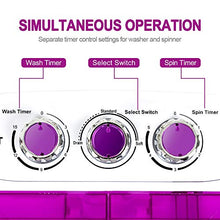 Load image into Gallery viewer, Portable Washing Machine, Kuppet 10lbs Compact Mini Washer, Wash&amp;Spin Twin Tub Durable Design to Wash All your Laundry or Swim Suit for Apartments, Dorms, RV Camping (Purple)
