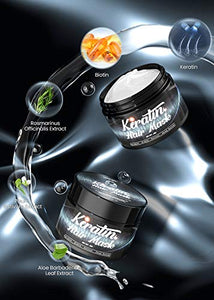 UMRAN Keratin Hair Mask - Moistorize and smoothen hair - Intensive Treatment for Dry Damaged Hair with Biotin,Retinol and Shea Butter - Hair Care Products for Women & Men