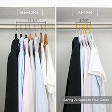 Load image into Gallery viewer, MIZGI Premium Velvet Hangers Pack 50 Pcs Heavyduty - Non Slip Slimline - Velvet Suit Hangers White - Gold Hooks,Space Saving Clothes Hangers (White) … …
