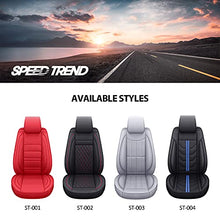 Load image into Gallery viewer, SPEED TREND Leather Car Seat Covers, Premium PU Leather &amp; Universal Fit for Auto Interior Accessories, Automotive Vehicle Cushion Cover for Most Cars SUVs Trucks (ST-003 Full Set, Black&amp;RED)
