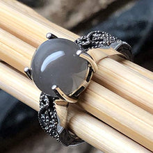 Load image into Gallery viewer, Natural Grey Orthoclase Moonstone 925 Sterling Silver Engagement Ring Size 5, 5.25, 6, 6.25, 7, 7.25, 7.75, 8, 8.75, 9
