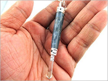 Load image into Gallery viewer, Jet Blue Kyanite Wand Pendulum Free Booklet Jet International Crystal Therapy Genuine Healing Reiki Chakra
