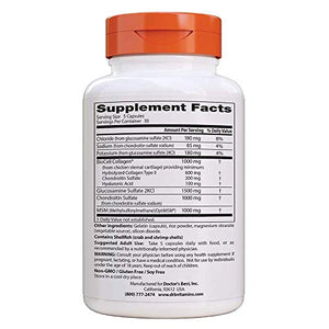 Doctor's Best Glucosamine Chondroitin Msm + Hyaluronic Acid with optimsm & Biocell Collagen, Joint Support, Non-GMO, Gluten Free, Soy Free, 150 Caps