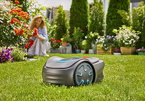 Load image into Gallery viewer, GARDENA SILENO Minimo - Fully automatic robotic lawnmower with Bluetooth App, quietest in the market, boundary wire included, for lawns up to 2700 sq. ft, Gray