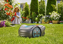 Load image into Gallery viewer, GARDENA SILENO Minimo - Fully automatic robotic lawnmower with Bluetooth App, quietest in the market, boundary wire included, for lawns up to 2700 sq. ft, Gray
