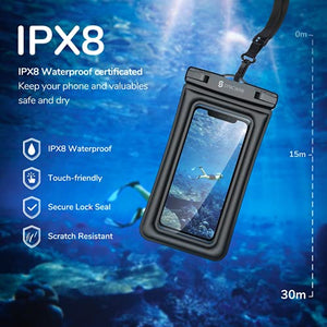 Syncwire Waterproof Phone Case, 2 Pack IPX8 Universal Waterproof Phone Pouch Underwater Dry Bag Compatible with iPhone 12 SE2 11 Pro XS Max XR X 8 7 6s Plus Galaxy S10 S9 Note 10 Google Pixel Up to 7"