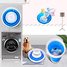 Load image into Gallery viewer, Mini Portable Washing Machine with Foldable Tub Compact Ultrasonic Turbo Washer, USB Powered Lightweight Lazy Laundry Machine for Home/Travel/Apartments/Dormitory/Socks/Underwear Cleaning(Blue)
