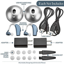 Load image into Gallery viewer, Digital Hearing Amplifier - (Pair of 2) Personal Hearing Enhancement Sound Amplifier, Rechargeable Digital Hearing Amplifier with All-Day Battery Life, Modern Blue
