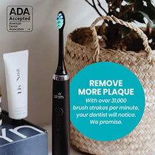 Load image into Gallery viewer, Shyn Sonic Rechargeable Electric Toothbrush - ADA Accepted - with 8 Whitening Brush Heads, Charger, and Travel Case (Black)
