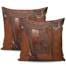 Load image into Gallery viewer, KELEMO Home Set of 2 Pillow Case Abstract Western Leather Look Saddle Tackle Throw Pillow Covers Cushion Decorative Pillowcase Square 20 x 20 Inches
