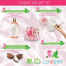 Load image into Gallery viewer, Home Spa Gift Basket - Wild Rose &amp; Raspberry Leaf Scent - Luxurious 7 Piece Bath &amp; Body Set For Men/Women, Contains Shower Gel, Body Lotion, Body Scrub, Bath Salt, Body Mist, Bath Puff &amp; Shower Caddy
