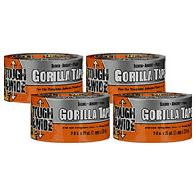 Load image into Gallery viewer, Gorilla, 2.88" x 25 yd Tough &amp; Wide Duct Tape, 25yd, Silver, 4 Pack
