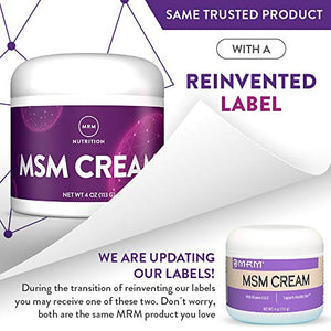 MRM MSM Cream with Vitamin A & D - 4 Oz.