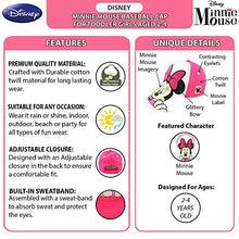 Load image into Gallery viewer, Disney girls Toddler Hat For girlâ€™s ages 2-7 Minnie Mouse Kids Baseball Cap, Pink/White, 2-4T US
