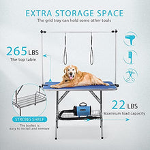 Load image into Gallery viewer, DEStar 45 x 24 Inch Collapsible Pet Grooming Table with 2800W/3.8HP High Velocity Pet Grooming Blower Combo Set
