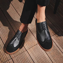Load image into Gallery viewer, Men's Wingtip Brogue Oxfords Sneakers Genuine Leather Casual Dress Shoes Black Mens Footwear Size 10

