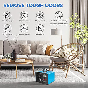 2 in 1 Ozone Generator 11,000 mg/h Multipurpose Ozone Machine Ionizer Air Purifier Deodorizer for Rooms, Cars, Smoke, Blue