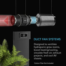 Load image into Gallery viewer, AC Infinity CLOUDLINE T6, Quiet 6” Inline Duct Fan with Temperature Humidity Controller, Bluetooth App - Ventilation Exhaust Fan for Heating Cooling Booster, Grow Tents, Hydroponics

