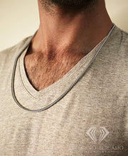 Load image into Gallery viewer, 14K White Gold 2.5mm Solid Franco Chain, FREE Microfiber Cloth, Square Box Link Necklace, Giorgio Bergamo (24)
