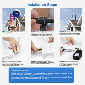 AT&T Cell Phone Signal Booster Cricket T-Mobile Cell Booster ATT Booster 4G LTE Band 12/17 700mhz Cell Phone Booster Repeater Home ATT Cell Signal Booster Amplifier Yagi Antenna Kit Boosts Data/Calls