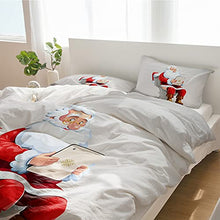 Load image into Gallery viewer, FarmBed 3-Piece Bedding Sets Funny Santa Claus Sitting on Toilet Luxury Soft Duvet Cover Twin, Microfiber Bet Comforter Protector with Pillow Shams for Women Men Teen Girl Boy Watercolor Red Clothe
