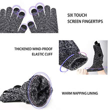 Load image into Gallery viewer, TRENDOUX Driving Gloves, Unisex Knit Winter Touchscreen Glove Men Women Texting Smartphone - Elastic Cuff - Thermal Wool Lining - Stretchy Material Black White - L
