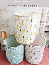 Load image into Gallery viewer, LEELI laundry Hamper with Handles-Collapsible Canvas Basket for Storage Bin,Kids Room,Home Organizer,Nursery Storage,Baby Hamper,19.7×15.7 (llama&amp;alpaca)
