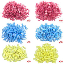 Load image into Gallery viewer, 180pcs Fully Insulated Wire Crimp Terminal Nylon Quick Connectors Wiring Male/Female Spade,YuCool Disconnect Electrical Connectors Assortment Kit AWG 22-16, 16-14, 12-10
