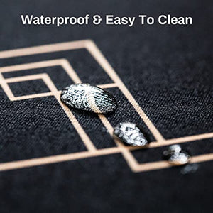 SLOWPLAY Godel Texas Hold'em Poker Mat | Portable Poker Table Top, Black and Champagne Gold, 70 x 35 Inch, Water Repellent, Noise Reduction, and Premium Carrying Bag for Games Everywhere