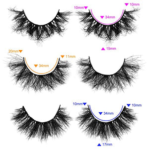 Newcally Curly Faux Mink Eyelashes 26 Pairs 4 Styles Mixed Natural Fluffy False Lashes Dramatic Thick Long Fake Eyelashes Multipack