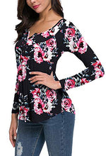 Load image into Gallery viewer, HAOMEILI Women Casual Tunic Blouses Short Sleeve V-Neck Pleated Floral Summer Shirt Tops XS Blue Kacip

