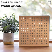 Load image into Gallery viewer, Sharper Image Light Up Electronic Word Clock, Copper Finish with LED Light Display, USB Cord and Power Adapter, 7.75in Square Face, Unique Contemporary Home and Office Decor
