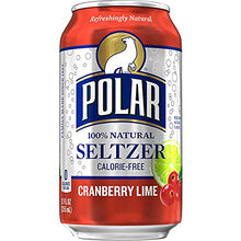 Load image into Gallery viewer, Polar Seltzer Water Cranberry Lime, 12 fl oz cans, 12 pack
