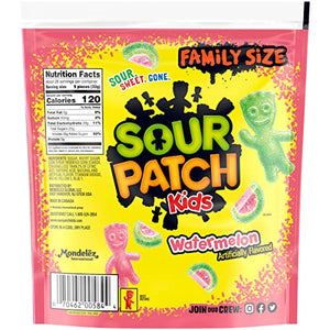 SOUR PATCH KIDS Watermelon Soft & Chewy Candy, Family Size, 1.8 lb Bag