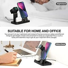 Load image into Gallery viewer, 3 in 1 Charging Station for Apple Products, Removable Charging Stand for iPhone Series AirPods Pro/3/2/1, Charging Dock for Apple Watch SE/7/6/5/4/3/2/1(with 10W Adapter and Cable)(Black)
